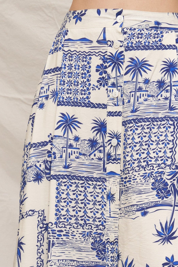 En Creme Skirt Emely Print Midi Skirt
