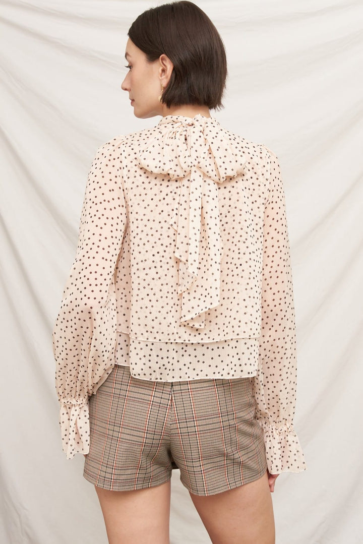 En Creme Top Fiona Polka Dot Top