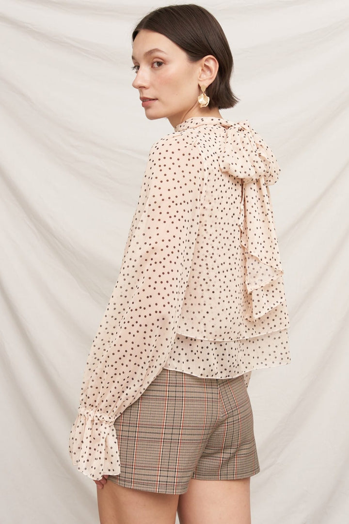 En Creme Top Fiona Polka Dot Top