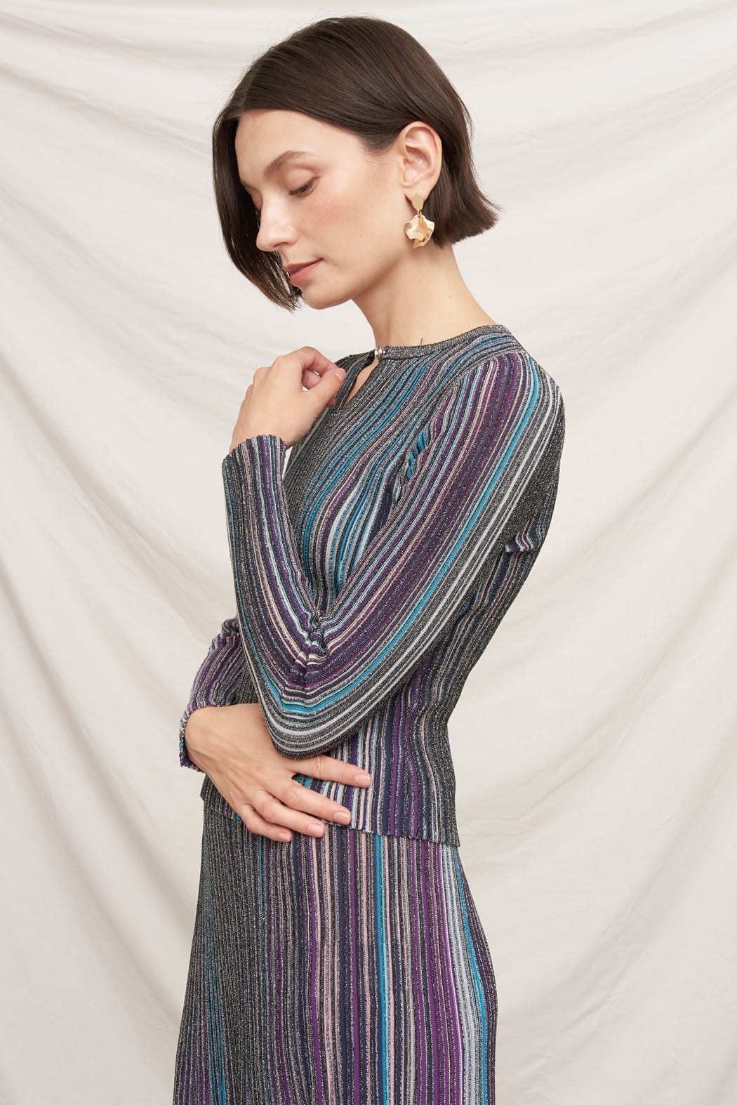 En Creme Madilyn striped top with visible horizontal stripes and relaxed fit
