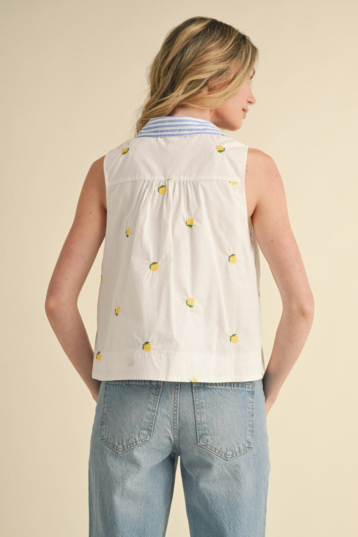 En Merci Tank Lily Embroidered Tank