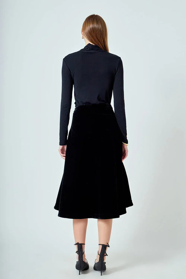 Endless Rose Skirt Velvet Circle Midi Skirt