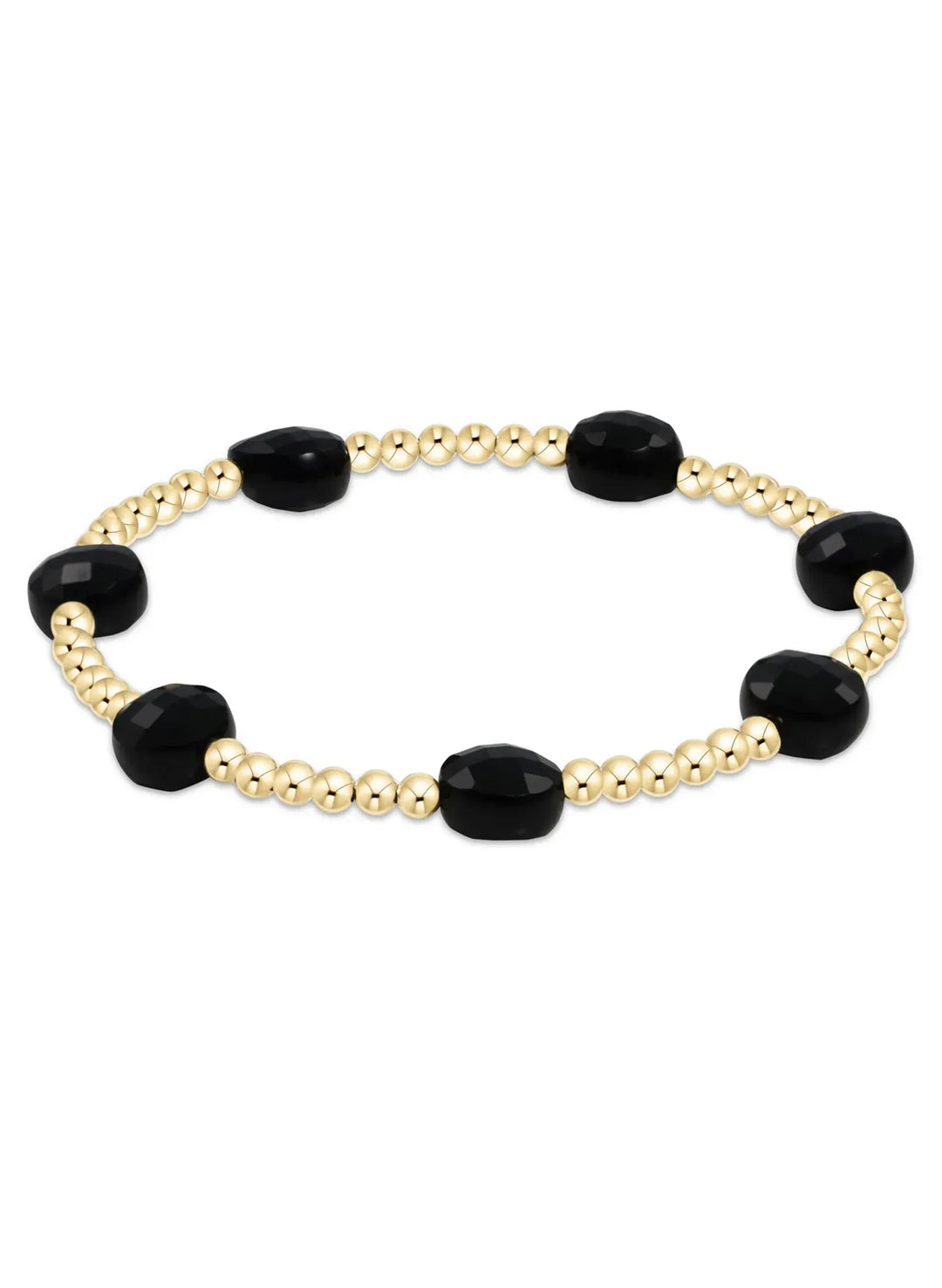 enewton Bracelet Admire Gold 3mm Bead Bracelet - Faceted Onyx
