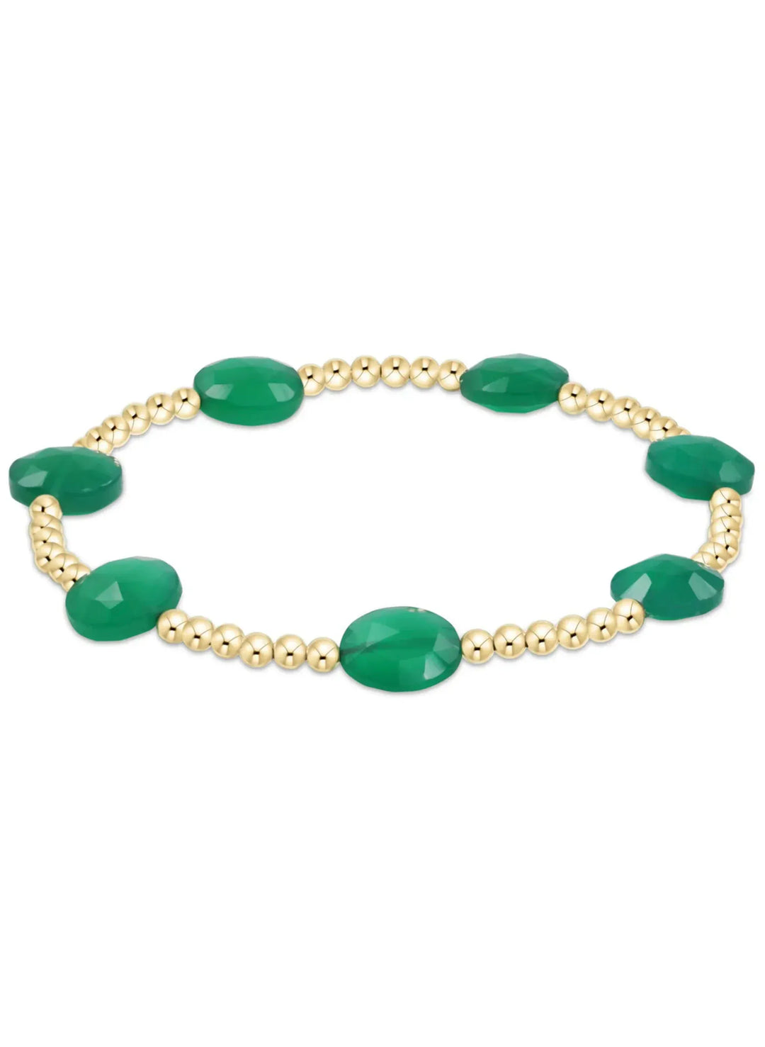 enewton Bracelet Admire Gold 3mm Bead Bracelet - Green Onyx