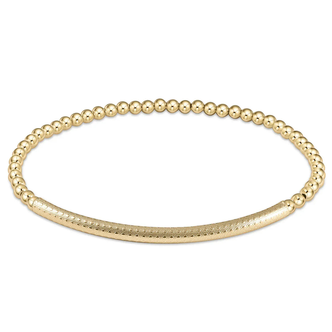 enewton Bracelet Bliss Bar Textured 3mm Bead Bracelet - Gold