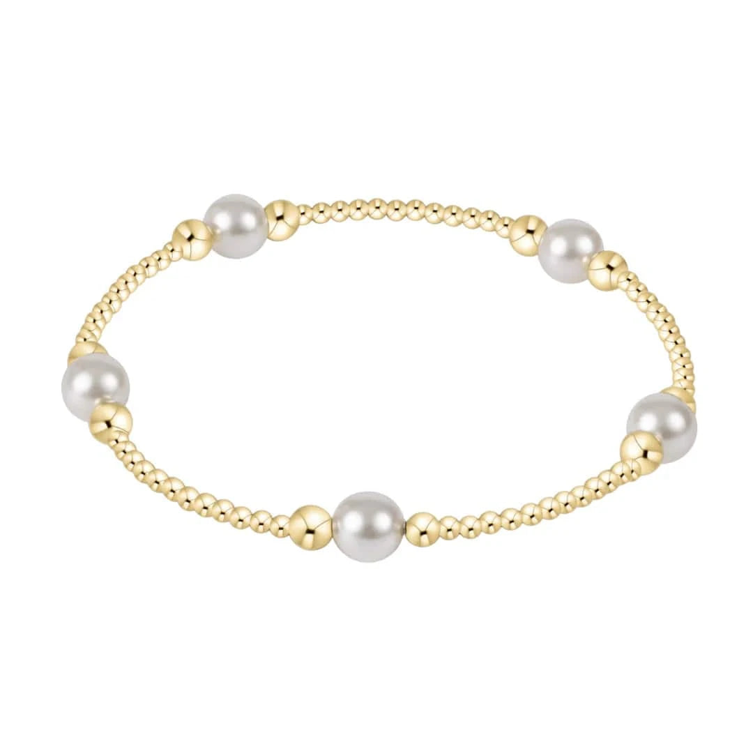 enewton Bracelet Classic Gold Purpose Pattern 6mm Bead Bracelet - Pearl