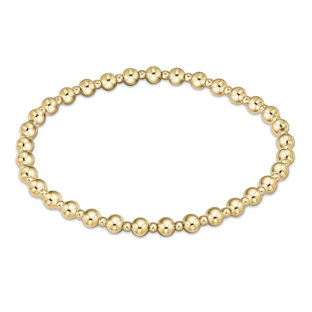 enewton Bracelet Classic Grateful Pattern 4mm Bead Bracelet - Gold