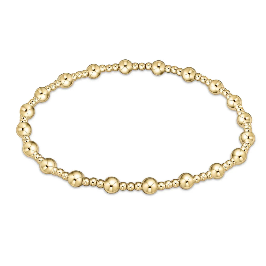 enewton Bracelet Classic Sincerity Pattern 4mm Bead Bracelet - Gold