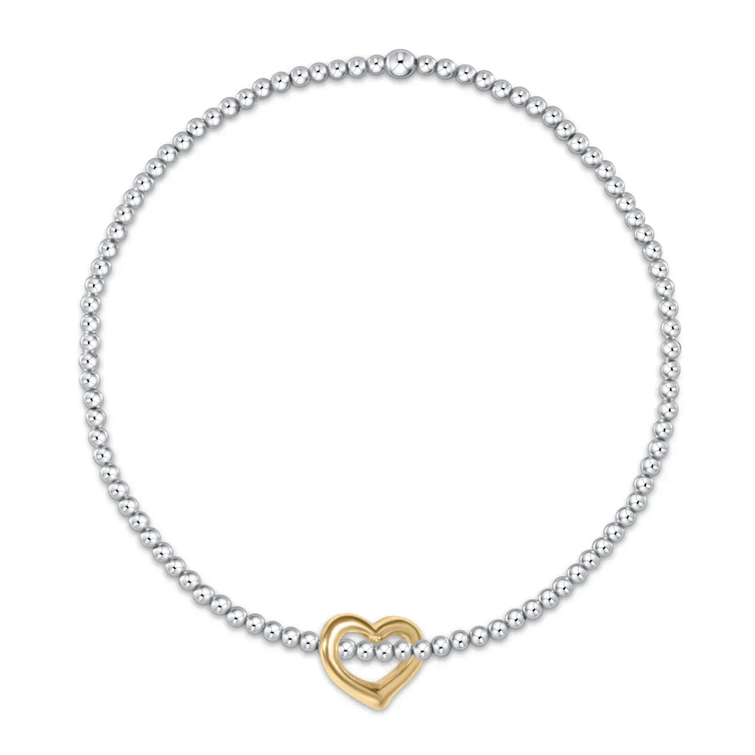 enewton Bracelet Classic Sterling Mixed Metal 2.5mm Bead Bracelet - Love Gold Charm