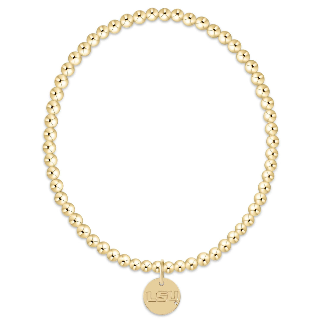 enewton Bracelet eCollegiate Classic Gold 3mm Bracelet - LSU Disc