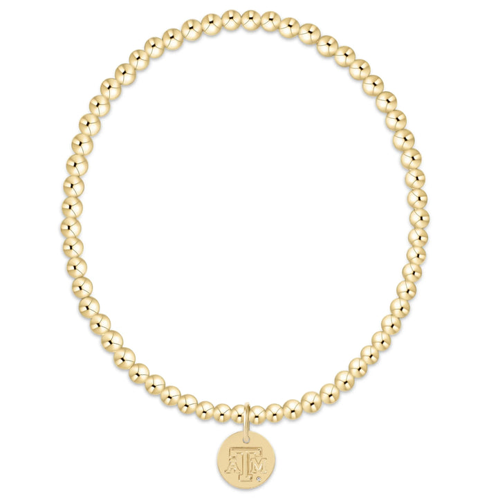 enewton Bracelet eCollegiate Classic Gold 3mm Bracelet - Texas A&amp;M Disc