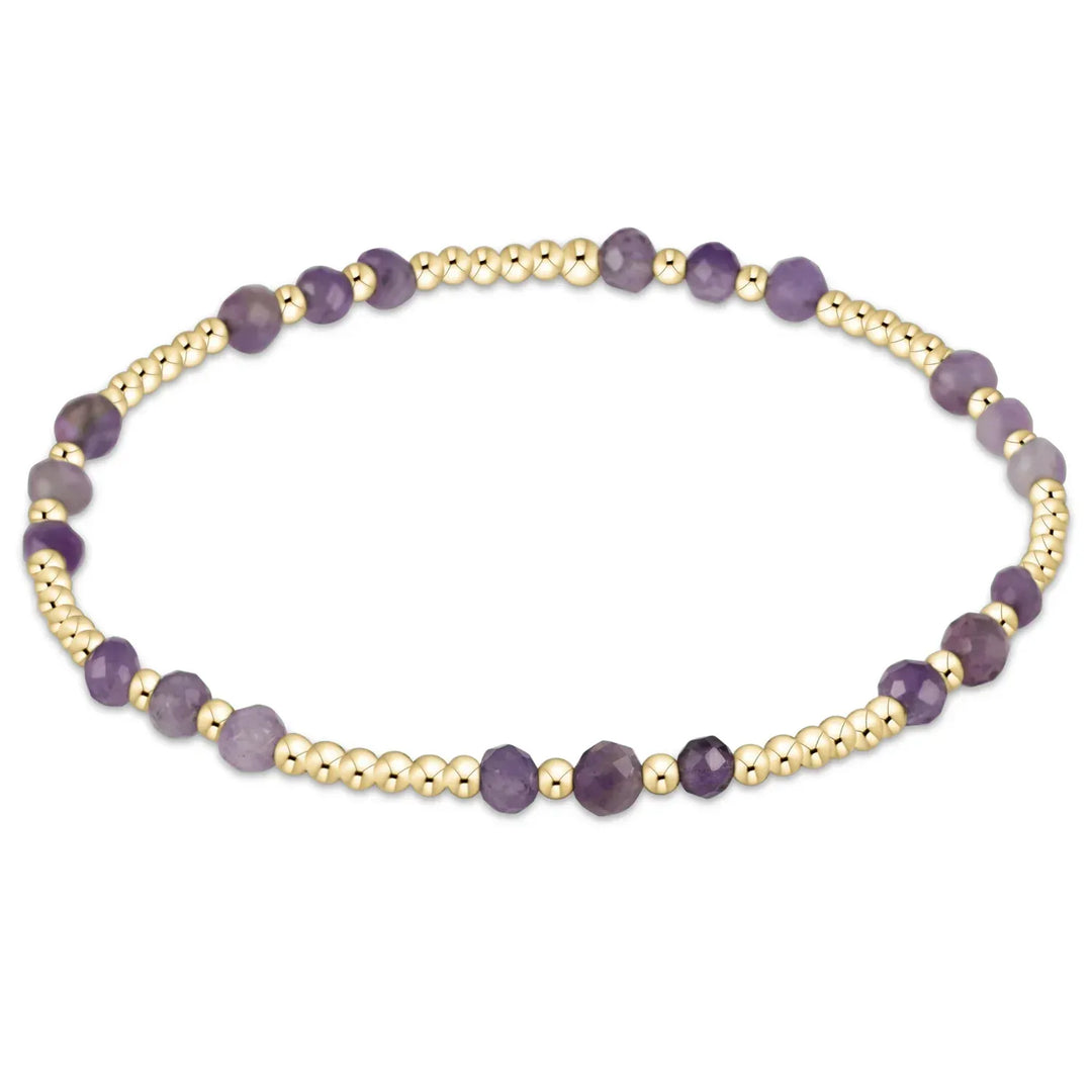 enewton Bracelet Gemstone Gold Joy Pattern 3mm Bead Bracelet - Amethyst