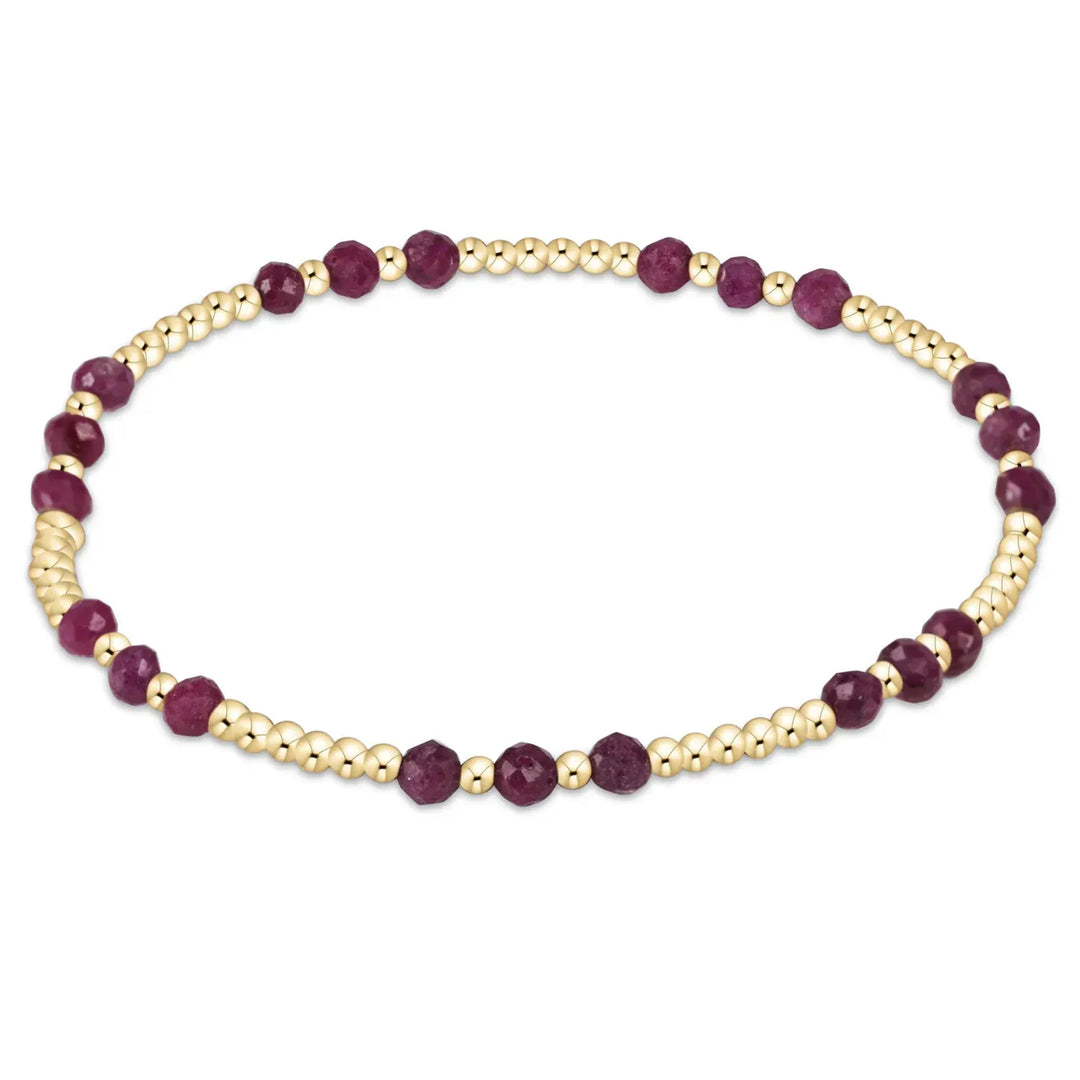 enewton Bracelet Gemstone Gold Joy Pattern 3mm Bead Bracelet - Ruby