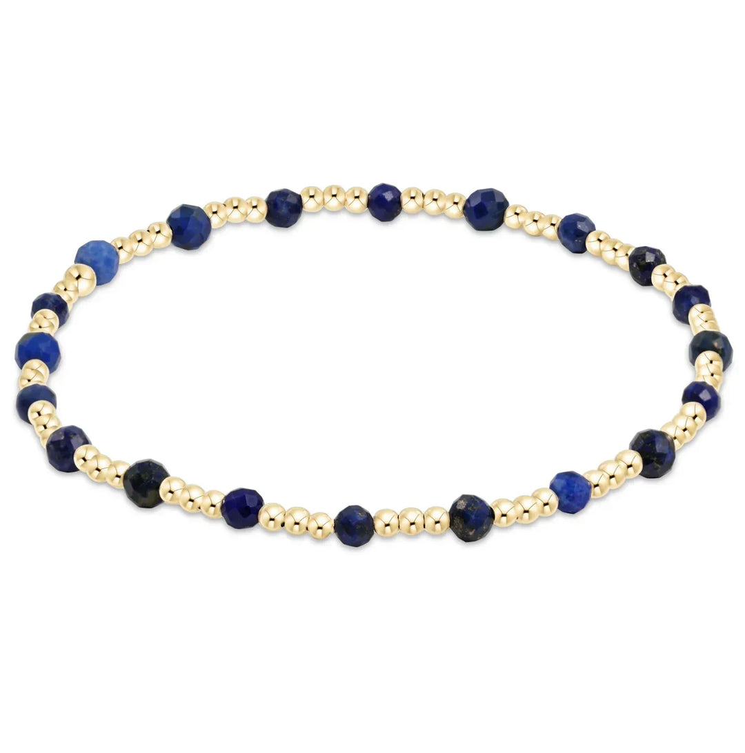 enewton Bracelet Gemstone Gold Sincerity Pattern 3mm Bead Bracelet - Lapis