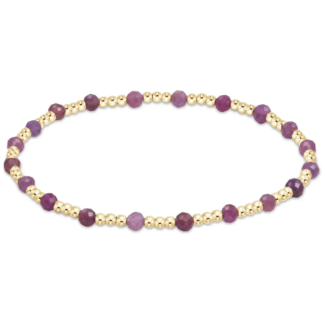 enewton Bracelet Gemstone Gold Sincerity Pattern 3mm Bead Bracelet - Ruby