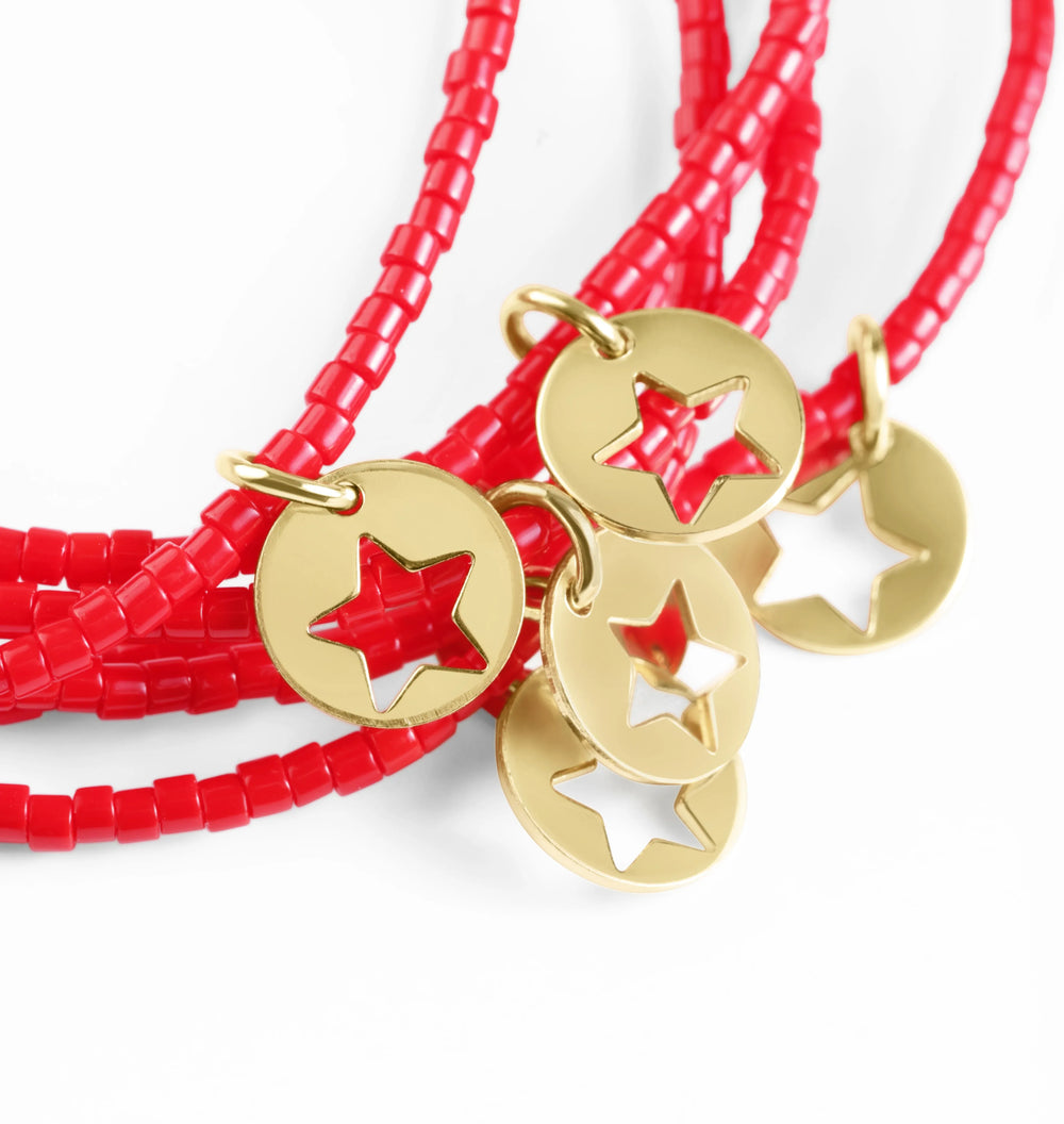 enewton Bracelet Hope Classic Bracelet - Bright Red - Star Small Gold Disc