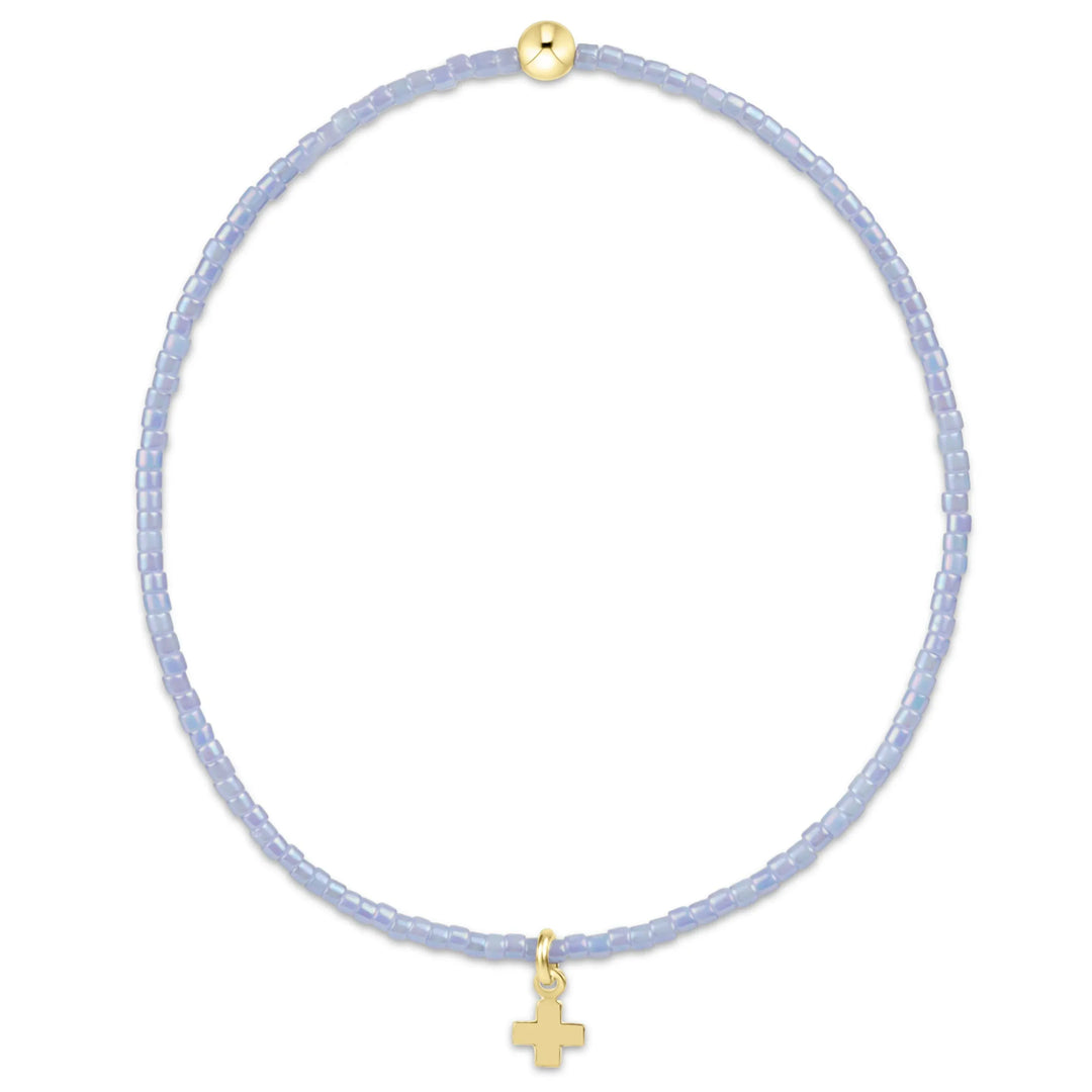 Enewton Hope Classic Ocean Mist bracelet with signature cross small gold charm, stylish jewelry accessory.