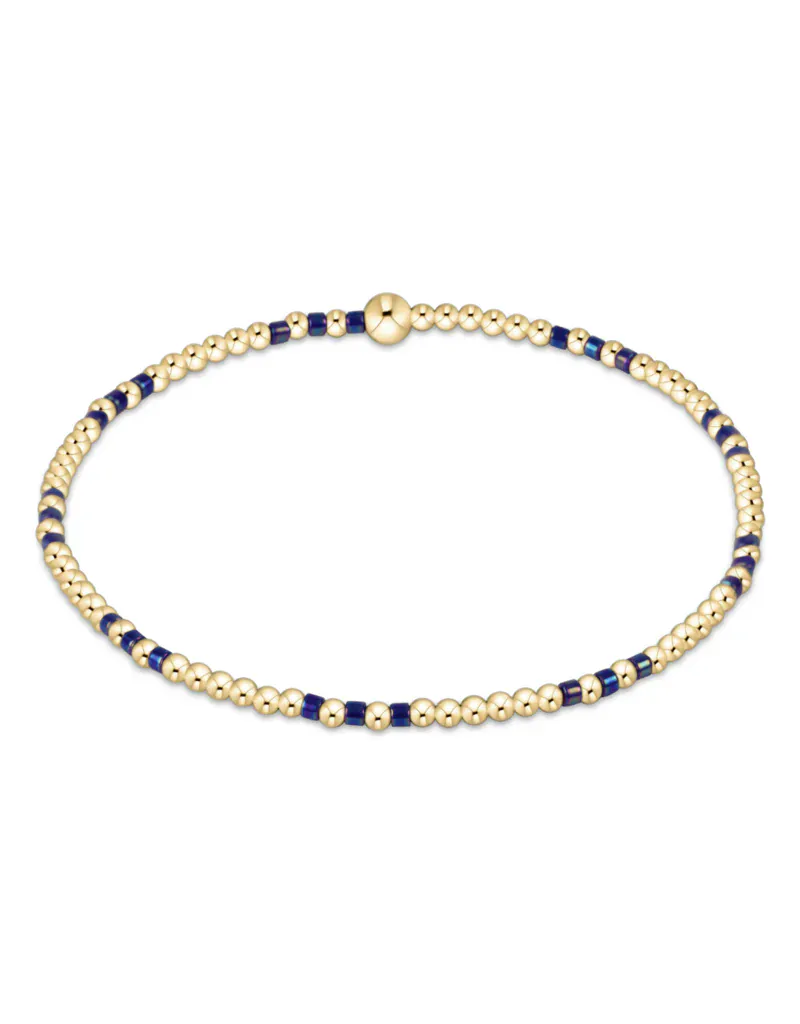 enewton Bracelet Hope Joy Pattern 2mm Bead Bracelet - Blue Metallic