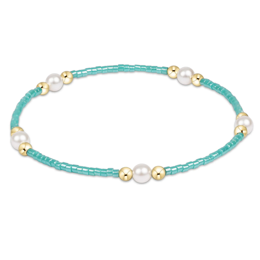 Enewton Hope Purpose Pearl Bracelet with sea glass beads, elegant jewelry accessory featuring freshwater pearls and ocean-inspired glass.