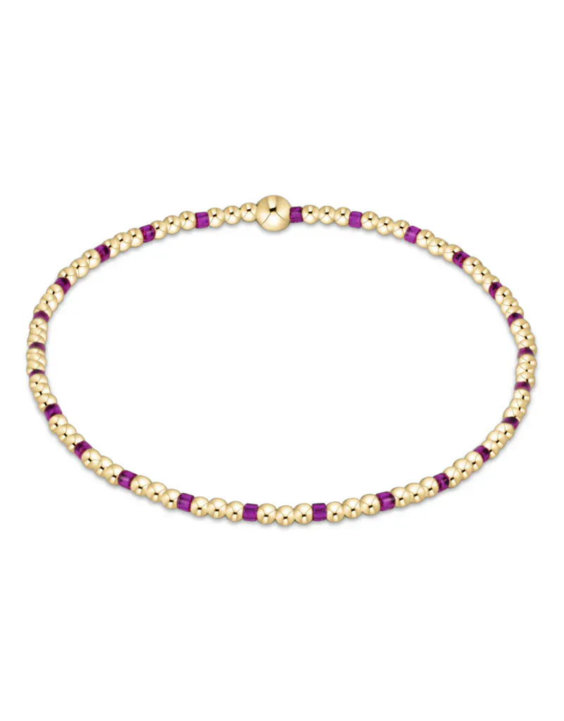 enewton Bracelet Hope Sincerity Pattern 2mm Bead Bracelet - Fuchsia