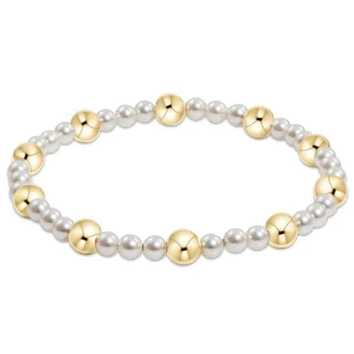enewton Bracelet Pearl Sincerity Pattern 4mm Bead Bracelet - 6mm Gold