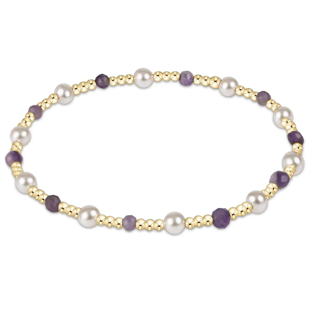 enewton Bracelet Pearl Sincerity Pattern 4mm Bead Bracelet - Amethyst