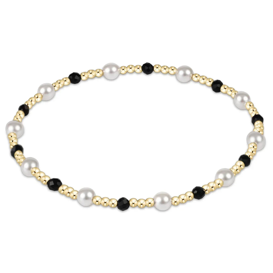 enewton Bracelet Pearl Sincerity Pattern 4mm Bead Bracelet - Faceted Onyx