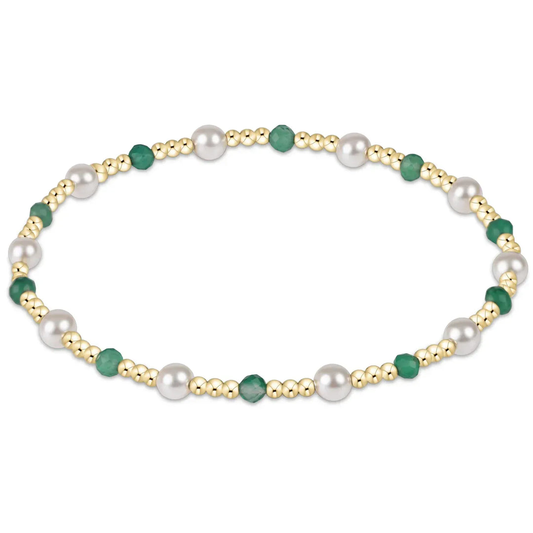enewton Bracelet Pearl Sincerity Pattern 4mm Bead Bracelet - Green Onyx