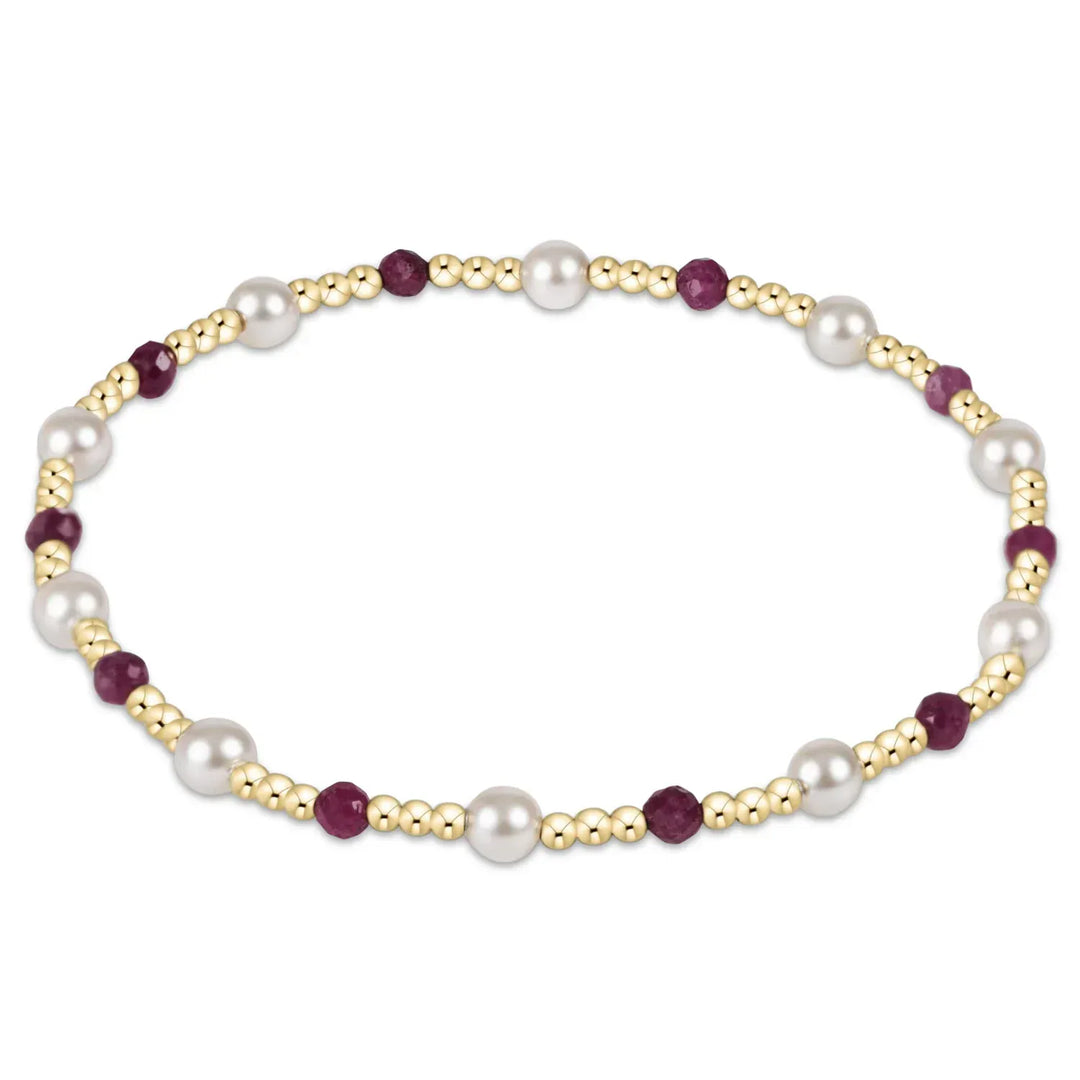 enewton Bracelet Pearl Sincerity Pattern 4mm Bead Bracelet - Ruby