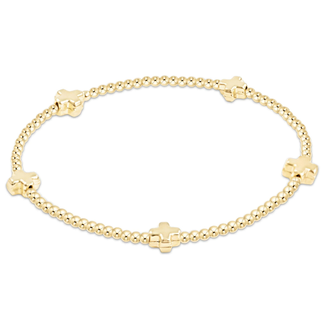 enewton Bracelet Signature Cross Small 2mm Gold Bracelet - Gold