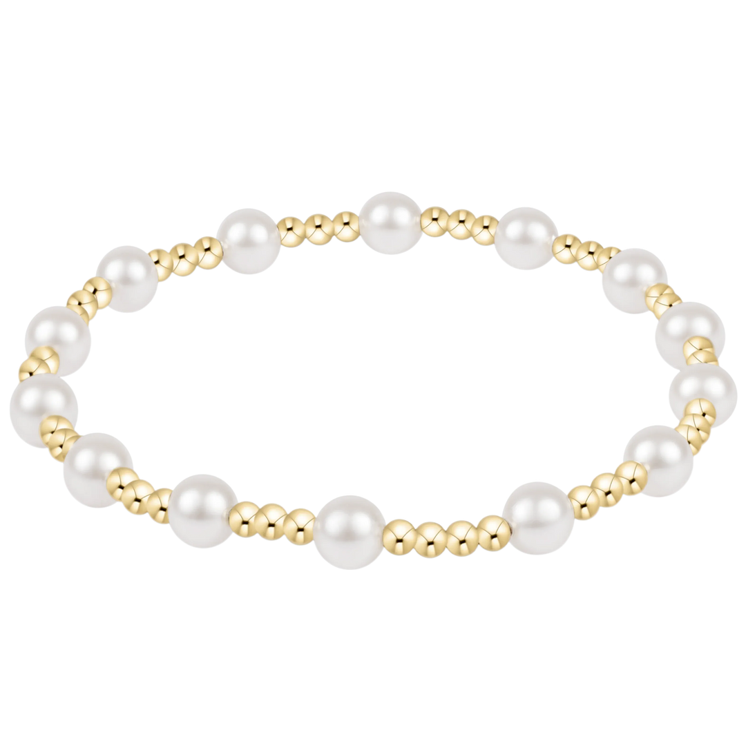 Enewton Sincerity Pearl 5mm bracelet featuring smooth white pearls on a delicate strand.