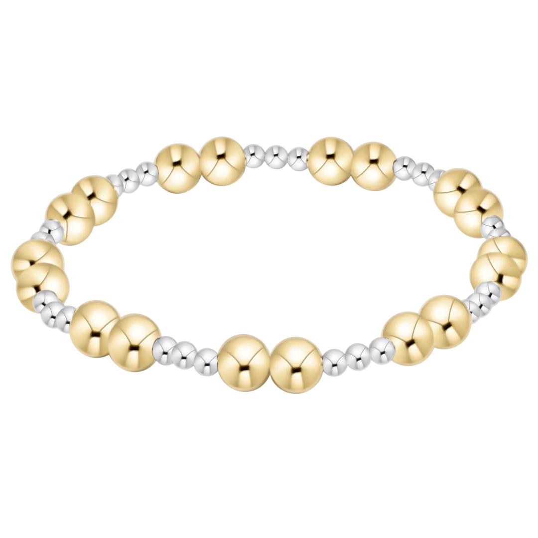 Enewton Together Mixed Metal 6mm bracelet featuring intertwined metal links in silver, gold, and rose finishes.