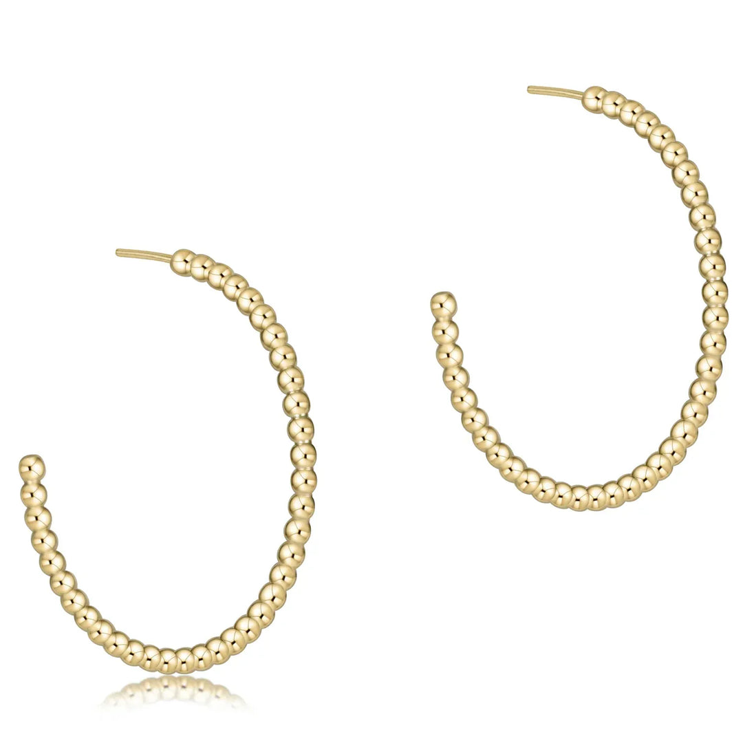 enewton Earrings Beaded Classic 1.25" Post Hoop - 2mm Gold