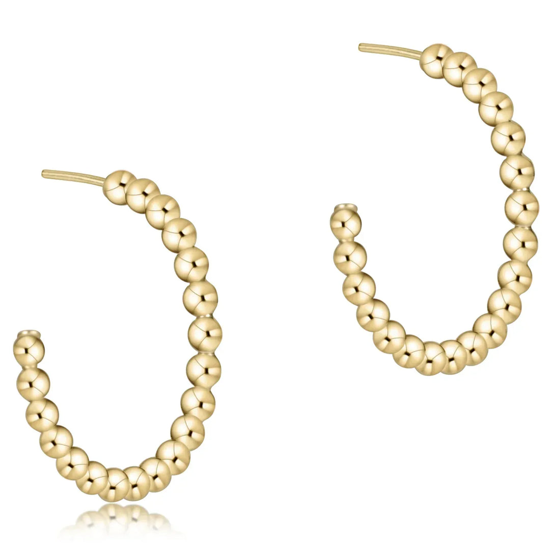 enewton Earrings Beaded Classic 1.25" Post Hoop - 4mm Gold