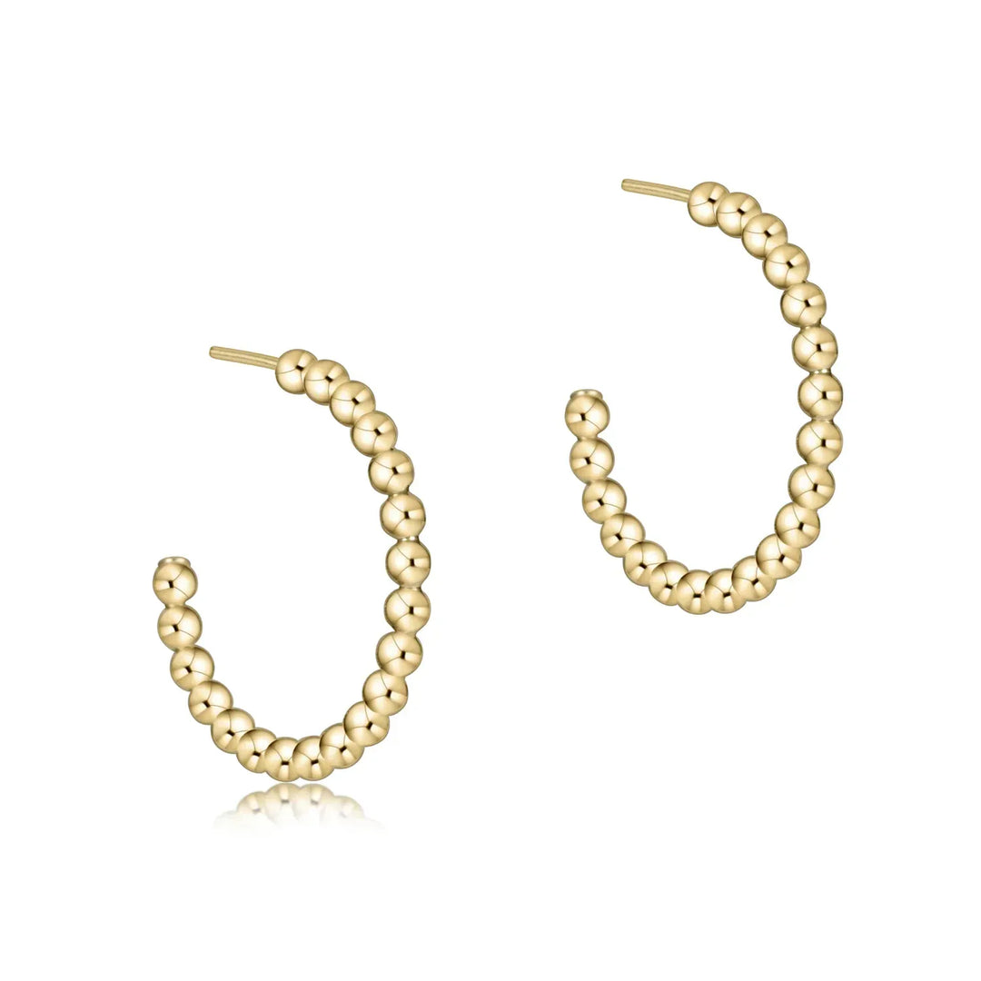 enewton Earrings Beaded Classic 1" Post Hoop - 2mm Gold