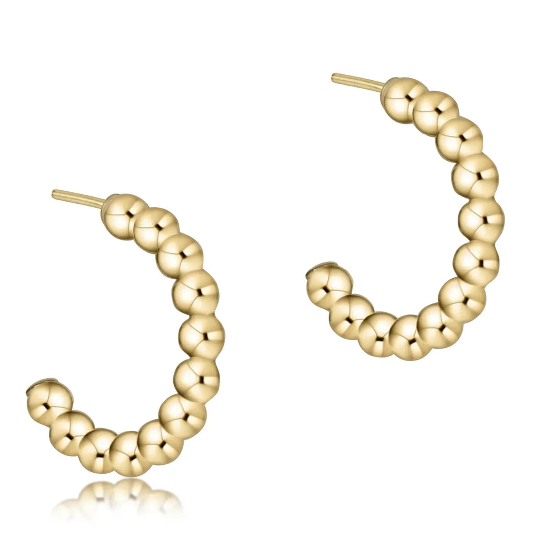 enewton Earrings Beaded Classic 1" Post Hoop - 3mm Gold