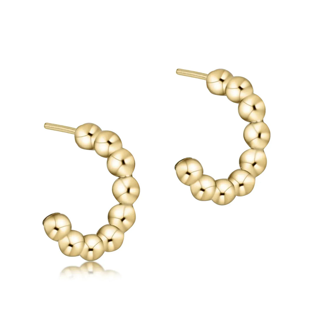 enewton Earrings Beaded Classic 1" Post Hoop - 4mm Gold