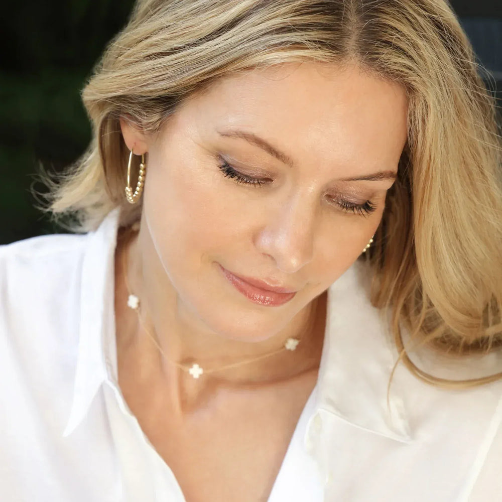 enewton Necklace Choker Simplicity Chain Gold - Signature Cross Off-white