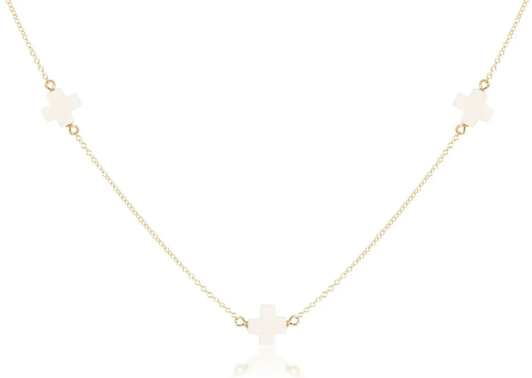 enewton Necklace Choker Simplicity Chain Gold - Signature Cross Off-white