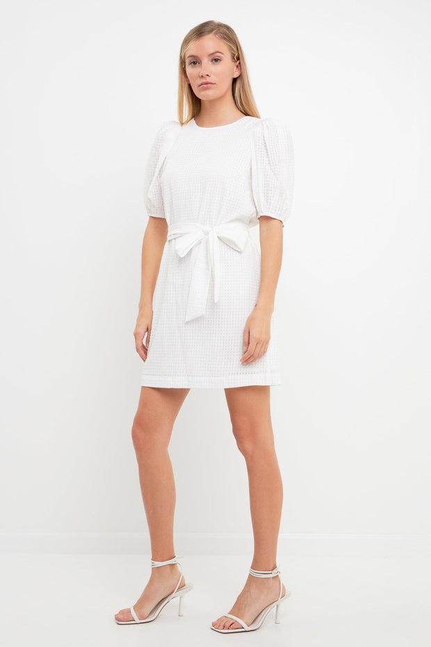 English Factory Dress White / X Small Ivy Check Print Mini Dress