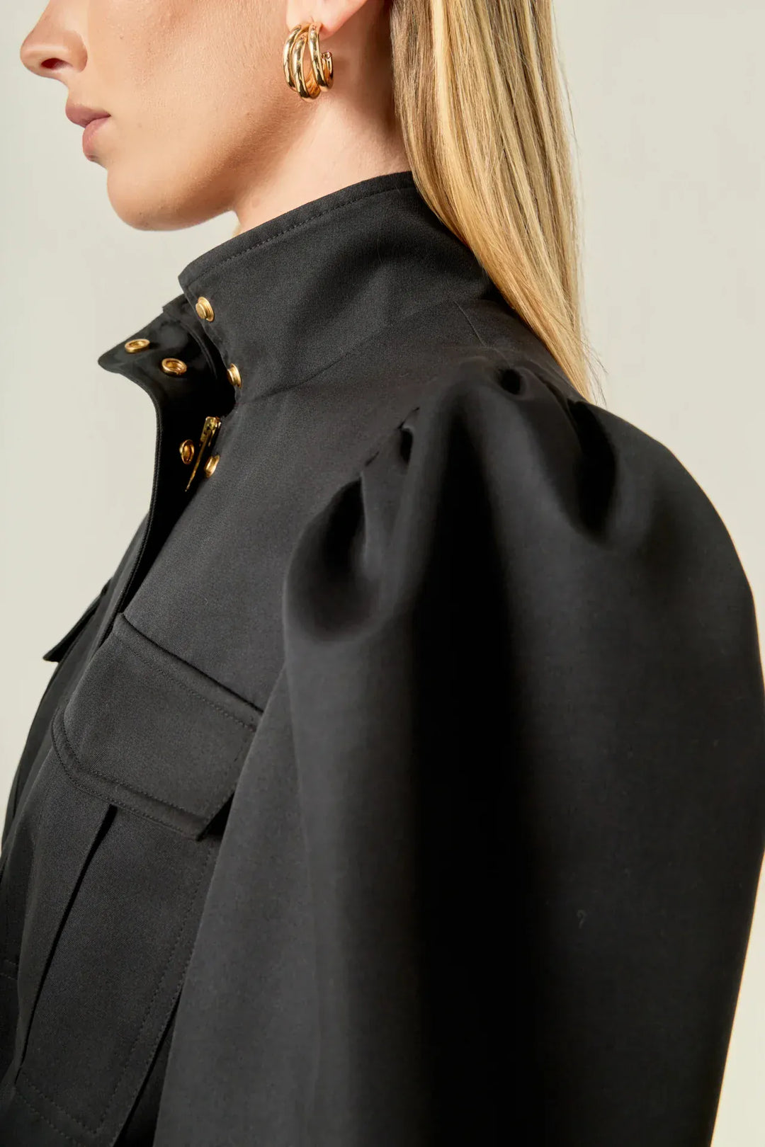 English Factory Jacket Technical Drawstring Bomber Jacket