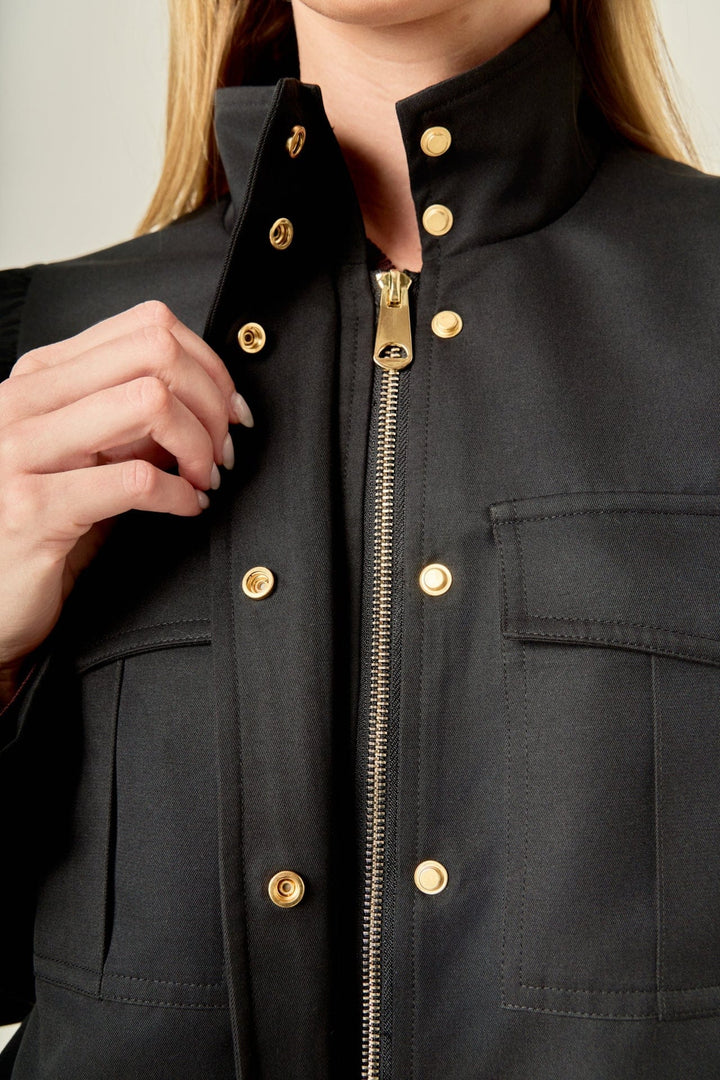 English Factory Jacket Technical Drawstring Bomber Jacket