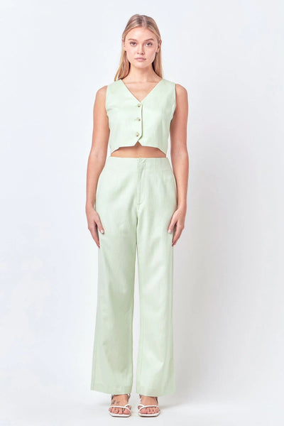 English Factory Pants Green / XS Linen Blend Pants