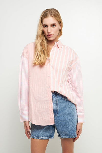 English Factory Top Pink Stripes / X Small Josephine Mixed Stripe Top