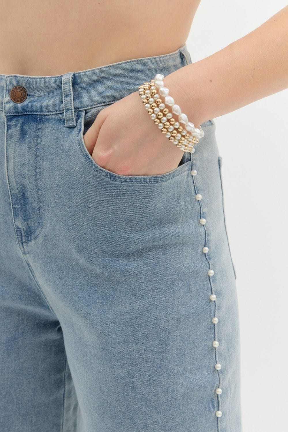 Entro Denim Milani High Waist Pearl Denim