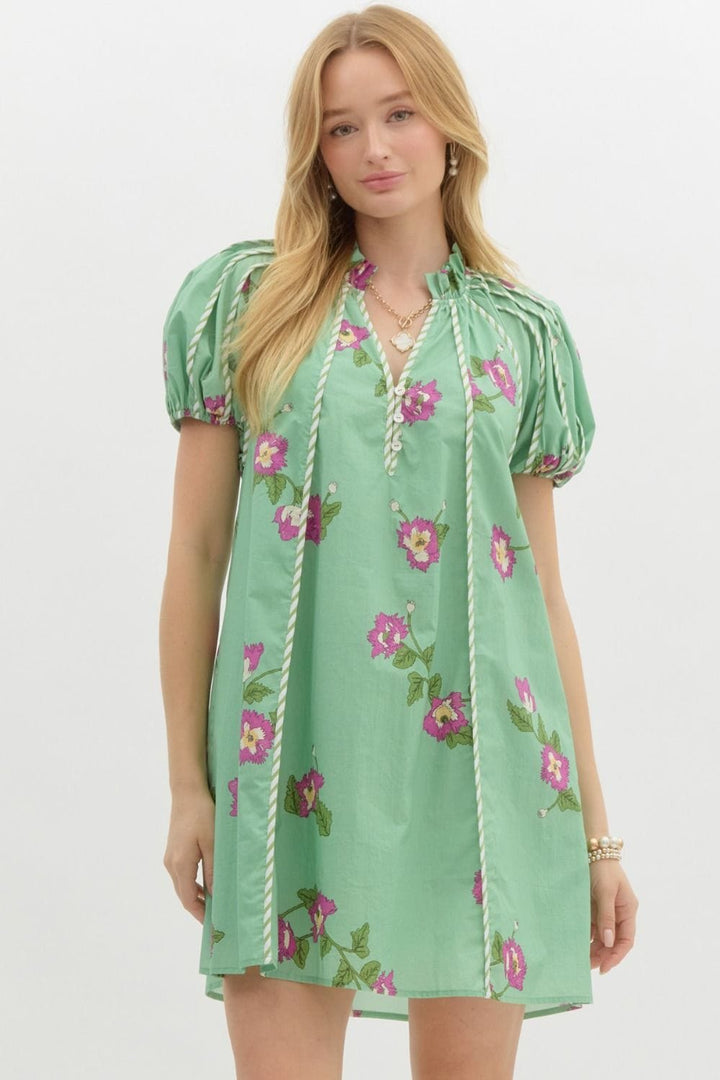 Entro Dress Apple Green / S Zoe Floral Dress