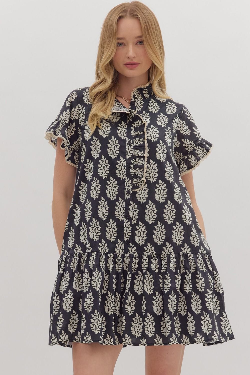 Entro Dress Black / S Elena Floral Dress