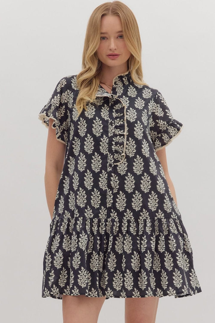 Entro Dress Black / S Elena Floral Dress