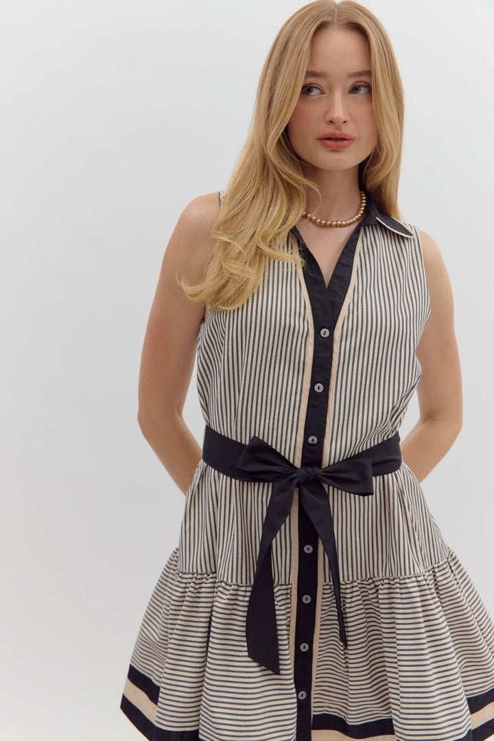 Entro Dress Black / S Holly Stripe Dress