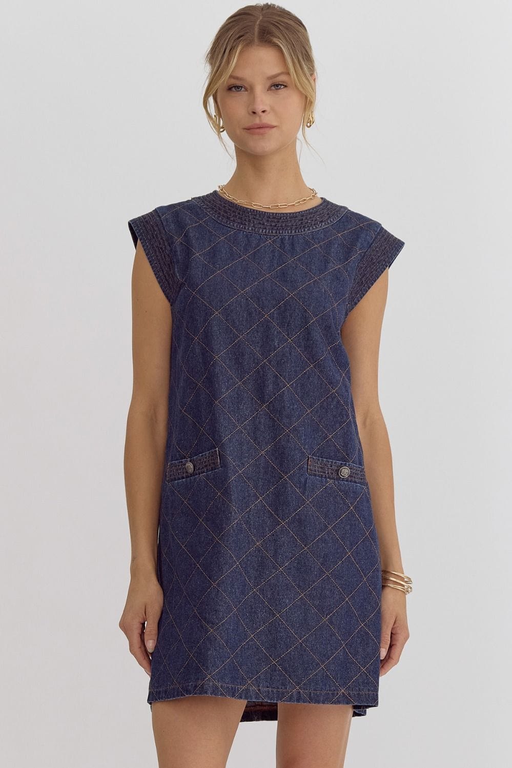 Entro Dress Dark Denim / S Wren Stitched Dress